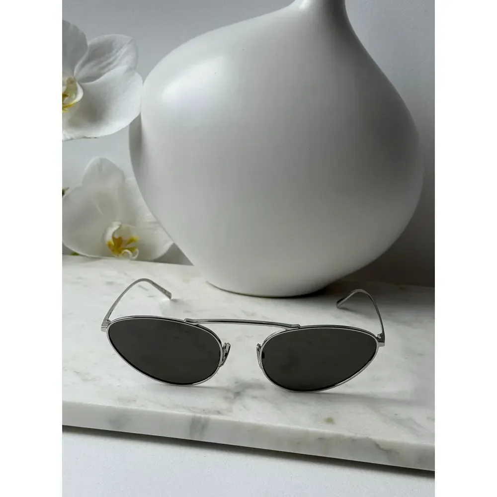NEW Saint Laurent SL538 Silver Grey Metal Sunglasses